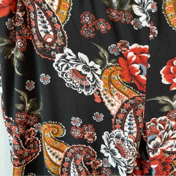 Vintage Y2K Flared Yoga Pants Legging Flare Floral Baroque Size M Boho Hippie - Picture 3 of 6